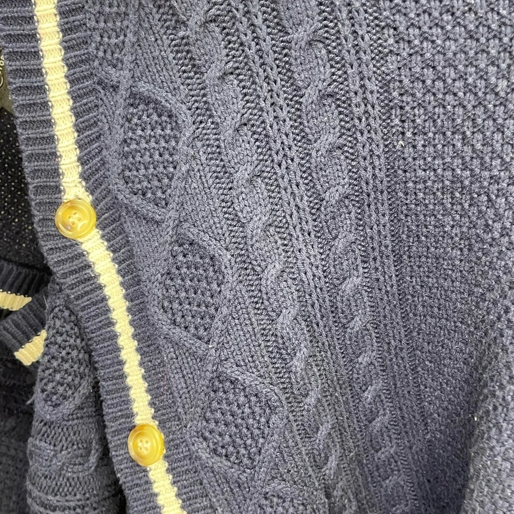 Art Of Rhetoric Classic Navy Cardigan with White Trim